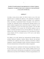 THE ROLE OF TRANSFORMATIONAL LEADERSHIP BEHAVIORS IN AFFECTIVE EMPLOYEE ENGAGEMENT AN EMPIRICAL STUDY IN THE TWO INDUSTRIES OF RETAIL AND FINANCIAL SERVICES IN HO CHI MINH CITY