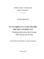 Sự tác động của Vlog tới giới trẻ Việt Nam hiện nay