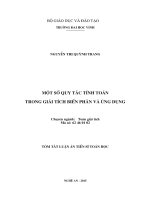 Một số quy tắc tính toán trong giải tích biến phân và ứng dụng