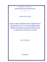 Đánh giá một số chỉ tiêu sinh sản, bệnh sinh sản chính thường gặp và ứng dụng hormone điều trị hiện tượng rối loạn sinh sản trên đàn bò lai hướng sữa nuôi tại ba vì hà nội