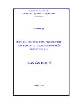 Bước đầu ứng dụng công nghệ biofloc (cân bằng nitơ  cacbon) trong nuôi trồng thủy sản
