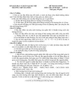 Đề thi Olympic Sinh lớp 10 năm 2010-2011