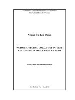 FACTORS AFFECTING LOYALTY OF INTERNET CUSTOMERS EVIDENCE FROM VIETNAM