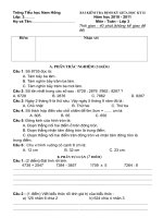 De KTDK gi­ua ki 2 mon toan lop 3