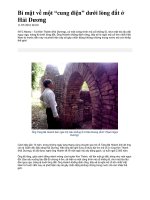 Bí mật về một “cung điện” dưới lòng đất ở Hải Dương