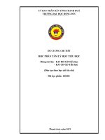 HỌC PHẦN tâm lý học TIỂU học