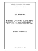 FACTORS AFFECTING CUSTOMER’S TRUST IN E-COMMERCE IN VIETNAM