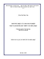 Thương hiệu của doanh nghiệp Việt Nam dưới góc nhìn văn hóa học