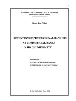 RETENTION OF PROFESSIONAL BANKERS AT COMMERCIAL BANKS IN HO CHI MINH CITY