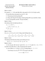 Đề + đáp án thi Olympic Toán ĐP lớp 10 năm 2010-2011