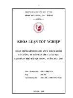 Hoạt động kinh doanh sách tham khảo của Công ty Cổ phần Sách Giáo dục tại thành phố Hà Nội trong 2 năm 2012-2013