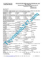 Đề thi thử tiếng anh THPT Quốc gia lần 1 (THPT Bỉm sơn) (có giải chi tiết)