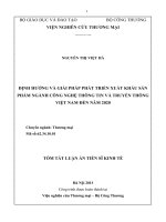 Định hướng và giải pháp phát triển xuất khẩu sản phẩm ngành Công nghệ Thông tin và Truyền thông Việt Nam đến năm 2020