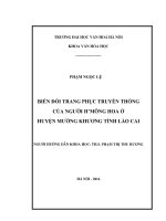 Biến đổi trang phục truyền thống của người H’mông Hoa ở huyện Mường Khương- tỉnh Lào Cai