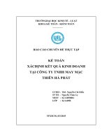 KẾ TOÁN XÁCĐỊNH KẾT QUẢ KINH DOANH TẠI CÔNG TY TNHH MAY MẶC THIÊN HÀ PHÁT