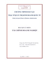 BÀI TẬP CÁ NHÂN TÀI CHÍNH DOANH NGHIỆP