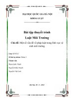 BÀI BÁO CÁO THỰC TẬP-Một số vấn đề về pháp luật trong lĩnh vực vệ sinh môi trường