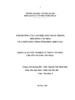 Ảnh hưởng của các làn điệu hát xoan trong đời sống văn hóa của nhân dân tỉnh Vĩnh Phúc hiện nay
