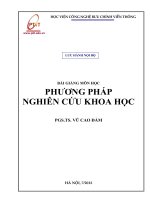 BÀI GIẢNG MÔN PHƯƠNG PHÁP NGHIÊN CỨU KHOA HỌC