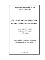 Công tác bảo quản hiện vật đồ dệt tại kho cơ sở của Bảo tàng Hồ Chí Minh