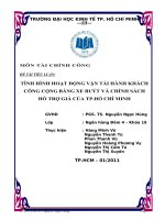 Tiểu luận môn tài chính công TÌNH HÌNH HOẠT ĐỘNG VẬN TẢI HÀNH KHÁCH CÔNG CỘNG BẰNG XE BUÝT VÀ CHÍNH SÁCH HỖ TRỢ GIÁ CỦA TP.HỒ CHÍ MINH