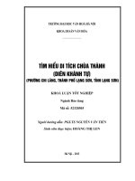 Tìm hiểu di tích chùa Thành phường Chi Lăng, thành phố Lạng Sơn, tỉnh Lạng Sơn