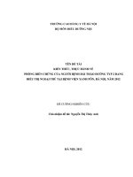 BÁO CÁO THỰC TẬP-KIẾN THỨC, THỰC HÀNH VỀ  PHÒNG BIẾN CHỨNG CỦA NGƯỜI BỆNH ĐÁI THÁO ĐƯỜNG TYP 2 ĐANG ĐIỀU TRỊ NGOẠI TRÚ TẠI BỆNH VIỆN XANH PÔN, HÀ NỘI, NĂM 2012