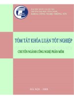 TÓM TẮT KHÓA LUẬN TỐT NGHIỆP CHUYÊN NGÀNH COOG NGHỆ PHẦN MỀM