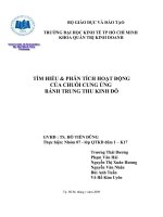 TÌM HIỂU và  PHÂN TÍCH HOẠT ĐỘNG  CHUỔI CUNG ỨNG BÁNH TRUNG THU KINH ĐÔ