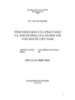 BÀI TIỂU LUẬN-TÍNH NHÂN BẢN CỦA PHẬT GIÁO VÀ ẢNH HƯỞNG CỦA NÓ ĐỐI VỚI CON NGƯỜI VIỆT NAM