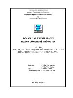 BÁO CÁO THỰC TẬP-XÂY DỰNG ỨNG DỤNG MÃ HÓA MD5 & 3DES TRAO ĐỔI THÔNG TIN TRÊN MẠNG