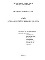 Tiểu luận môn thị trường tài chính SỞ GIAO DỊCH CHỨNG KHÓAN HÀ NỘI HNX