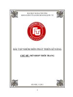 BÁO CÁO BÀI THẢO LUẬN NHÓM CHỦ ĐỀ MỞ SHOP THỜI TRANG