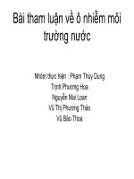 Bài tham luận-- về ô nhiễm môi trường nước