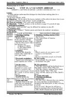 Unit 12 A vacation abroad -Tiếng anh 8