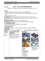 Unit 7 My neighborhood -Tiếng anh 8.