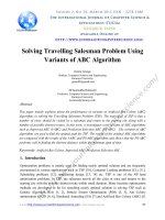 TÀI LIỆU THAM KHẢO-Solving Travelling Salesman Problem Using  variants of ABC Algorithm