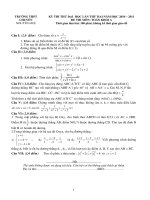 Đề +đáp an thi thử lần 2 chuyên nguyễn huê