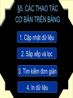 bai 5 cac thao tác cơ ban trong bảng