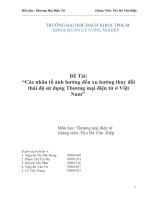 BÁO CÁO THỰC TẬP-Các nhân tố ảnh hưởng đến xu hướng thay đổi thái độ sử dụng Thương mại điện tử ở Việt Nam