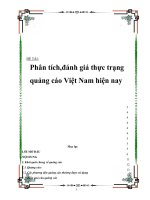 BÁO CÁO THỰC TẬP-Phân tích,đánh giá thực trạng quảng cáo Việt Nam hiện nay