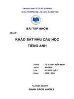 BÁO CÁO THỰC TẬP-KHẢO SÁT NHU CẦU HỌC TIẾNG ANH