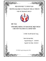 BÁO CÁO THỰC TẬP-TÌM HIÊU ĐỘNG CƠ THAM DỰ HỘI THẢO CHUYÊN NGÀNH CỦA SINH VIÊN