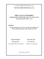 BÁO CÁO THỰC TẬP- PHÁT TRIỂN KHOA HỌC CÔNG NGHỆ CẤP TỈNH