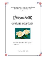 BÀI BÁO CÁO- KẾ HOẠCH GIÁO DỤC-THẾ GIỚI THỰC VẬT