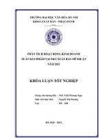Phân tích hoạt động kinh doanh xuất bản phẩm tại nhà xuất bản Mỹ Thuật năm 2012
