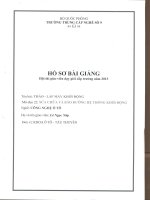 HỒ SƠ GIẢNG DẠY- THÁO - LẮP MÁY KHỞI ĐỘNG