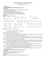 Hướng dẫn ôn tập HK II toán 8 NH 2010 -2011