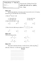 GIẤY THI MÔN TOÁN GIỮA HK II