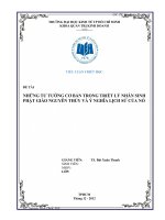 BÀI TIỂU LUẬN-NHỮNG TƯ TƯỞNG CƠ BẢN TRONG TRIẾT LÝ NHÂN SINH PHẬT GIÁO NGUYÊN THỦY VÀ Ý NGHĨA LỊCH SỬ CỦA NÓ